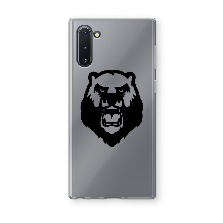 Angry Bear (black): Samsung Galaxy Note 10 Transparant Hoesje