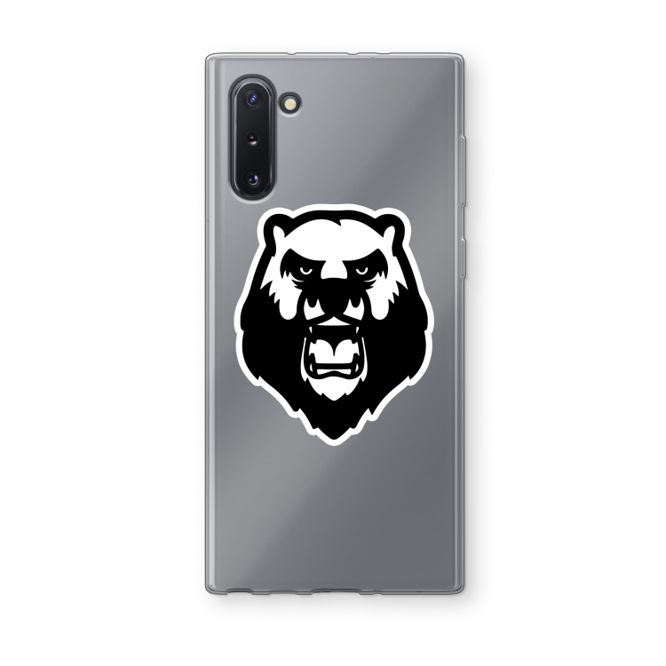 Angry Bear (white): Samsung Galaxy Note 10 Transparant Hoesje