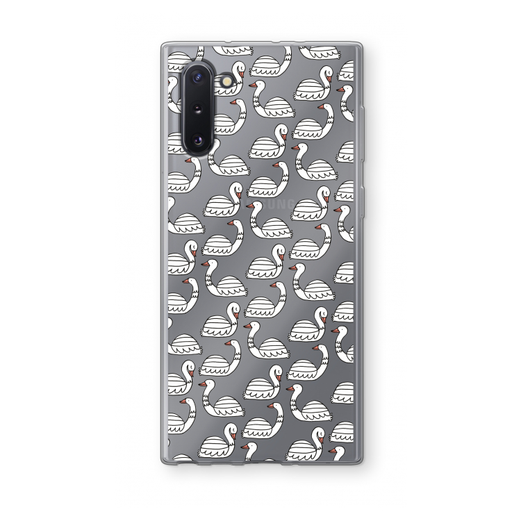 Zwanen: Samsung Galaxy Note 10 Transparant Hoesje