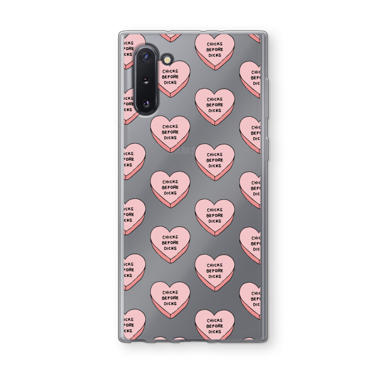 Chicks before dicks: Samsung Galaxy Note 10 Transparant Hoesje
