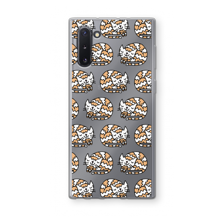 Slapende poes: Samsung Galaxy Note 10 Transparant Hoesje
