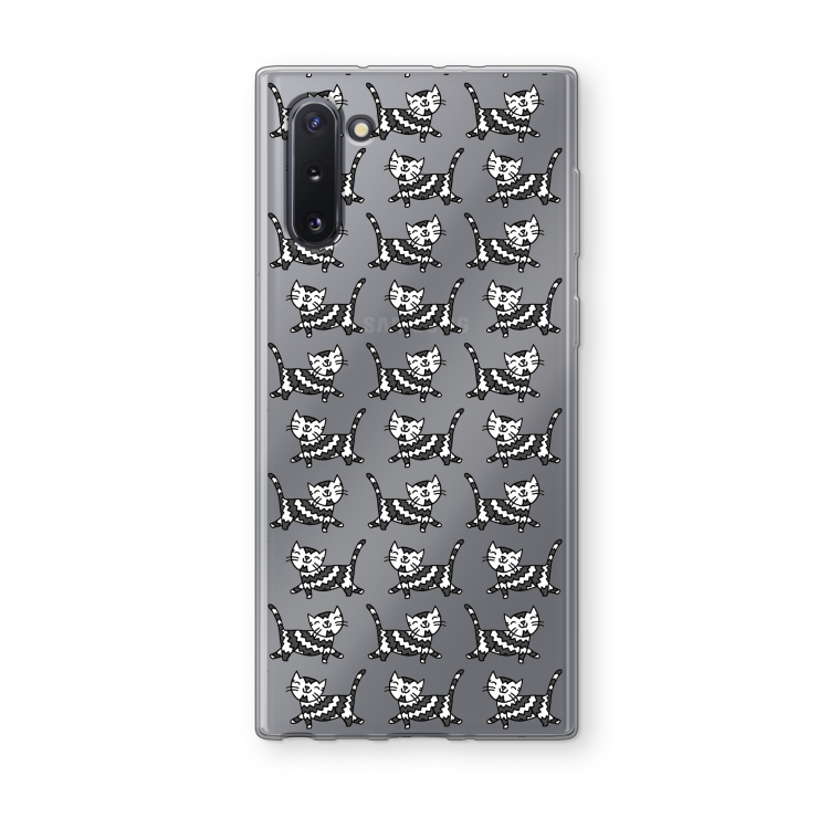 Zwarte poes: Samsung Galaxy Note 10 Transparant Hoesje