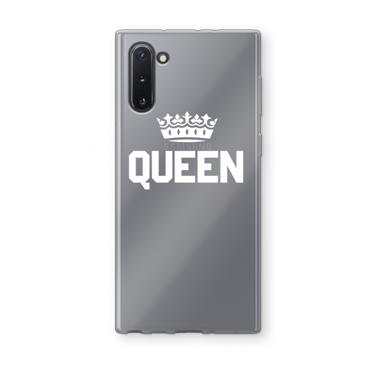 Queen zwart: Samsung Galaxy Note 10 Transparant Hoesje