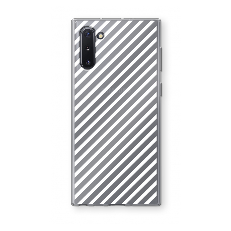 Strepen zwart-wit: Samsung Galaxy Note 10 Transparant Hoesje