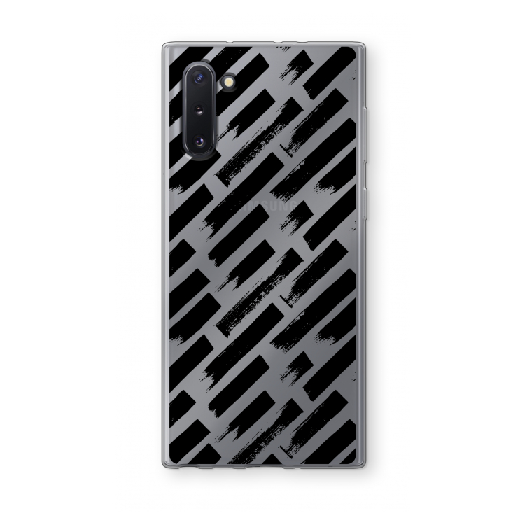 Zwarte vegen: Samsung Galaxy Note 10 Transparant Hoesje