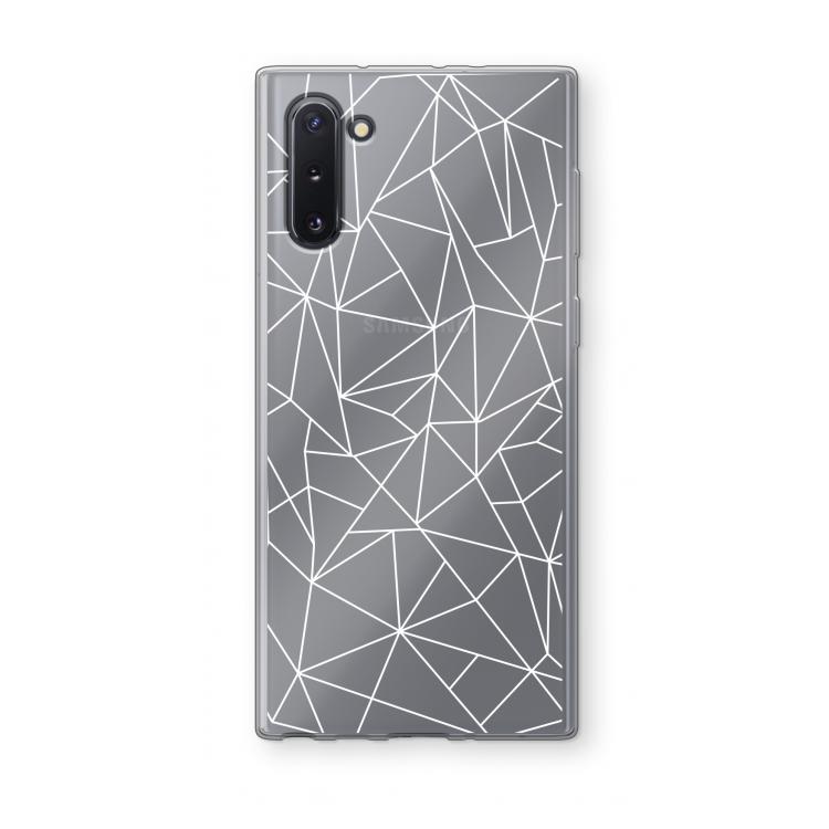 Geometrische lijnen wit: Samsung Galaxy Note 10 Transparant Hoesje