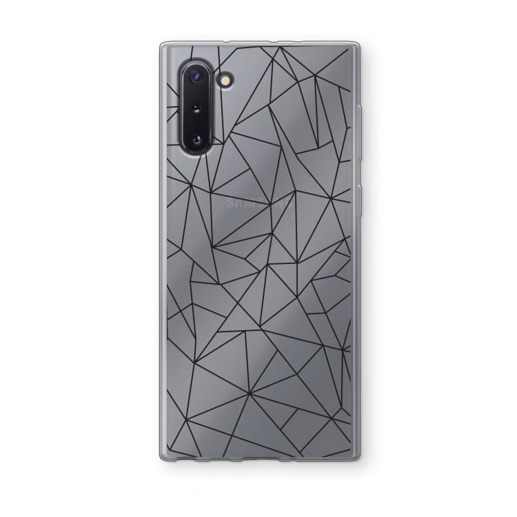Geometrische lijnen zwart: Samsung Galaxy Note 10 Transparant Hoesje