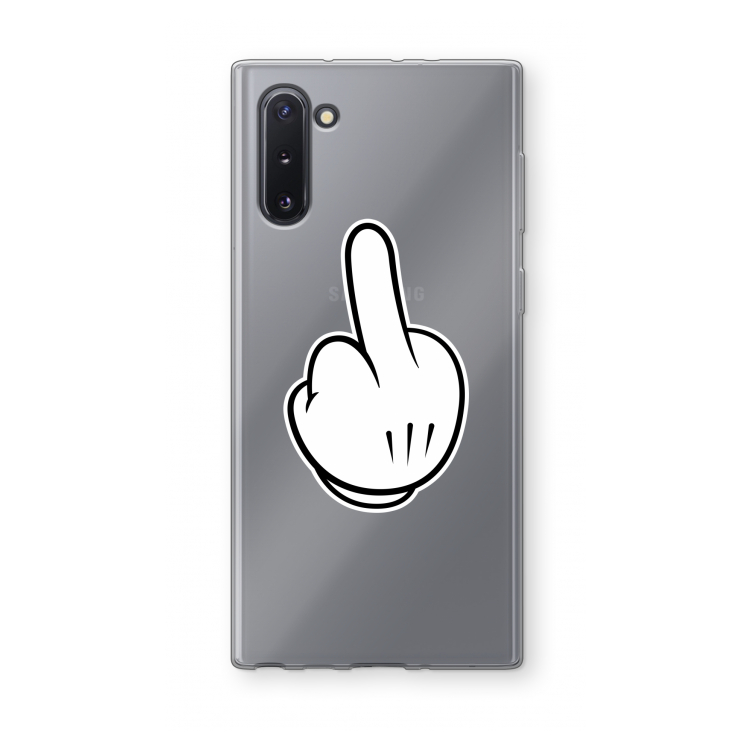 Middle finger black: Samsung Galaxy Note 10 Transparant Hoesje