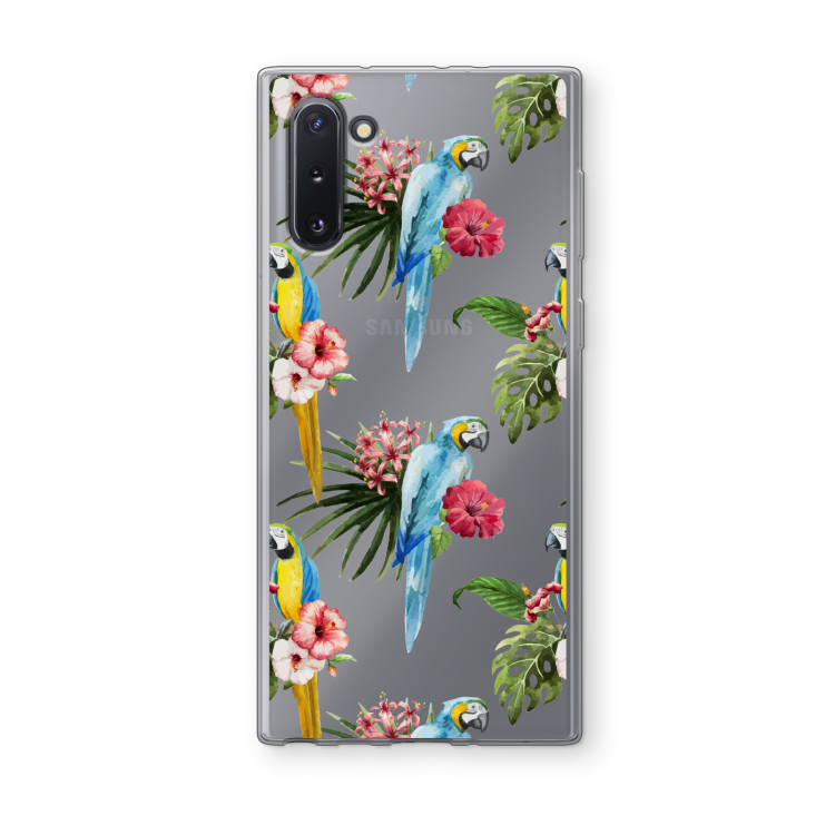 Kleurrijke papegaaien: Samsung Galaxy Note 10 Transparant Hoesje