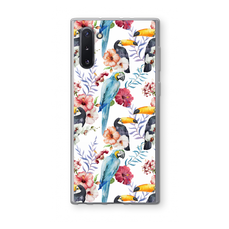 Bloemen tukan: Samsung Galaxy Note 10 Transparant Hoesje