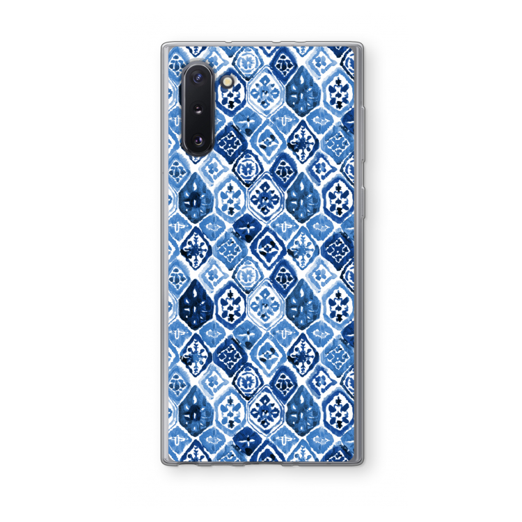 Blauw motief: Samsung Galaxy Note 10 Transparant Hoesje