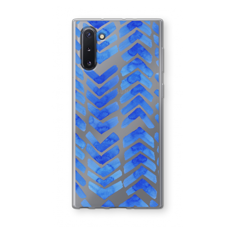 Blauwe pijlen: Samsung Galaxy Note 10 Transparant Hoesje