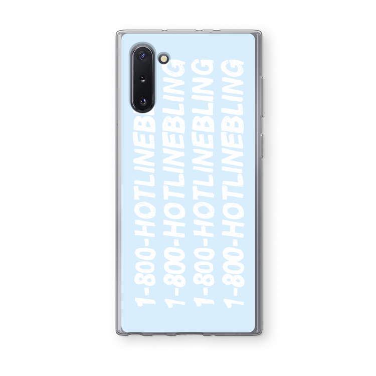 Hotline bling blue: Samsung Galaxy Note 10 Transparant Hoesje