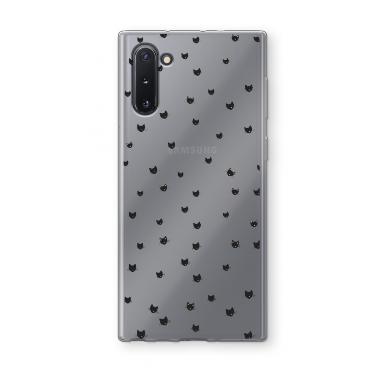 Kleine kattenkopjes: Samsung Galaxy Note 10 Transparant Hoesje