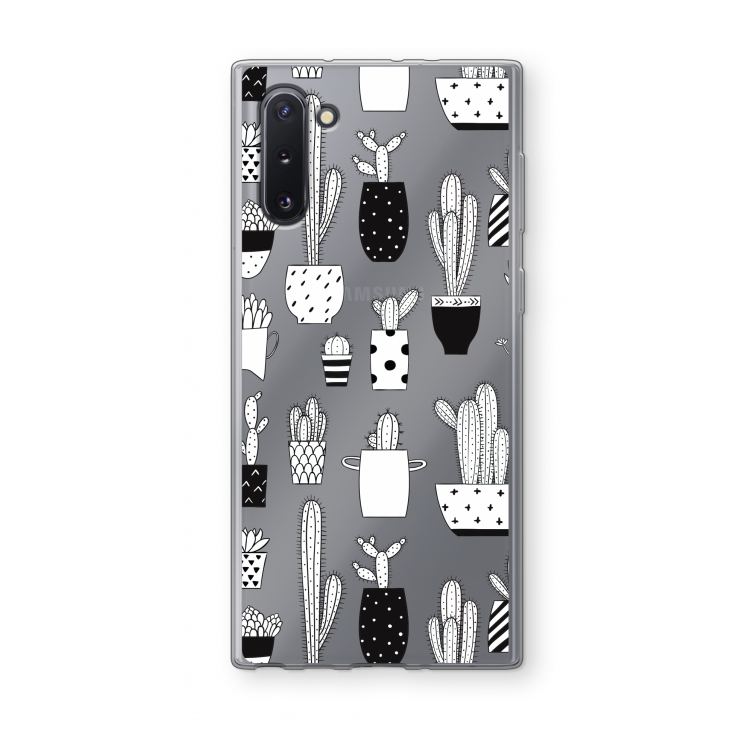 Cactusmotief: Samsung Galaxy Note 10 Transparant Hoesje