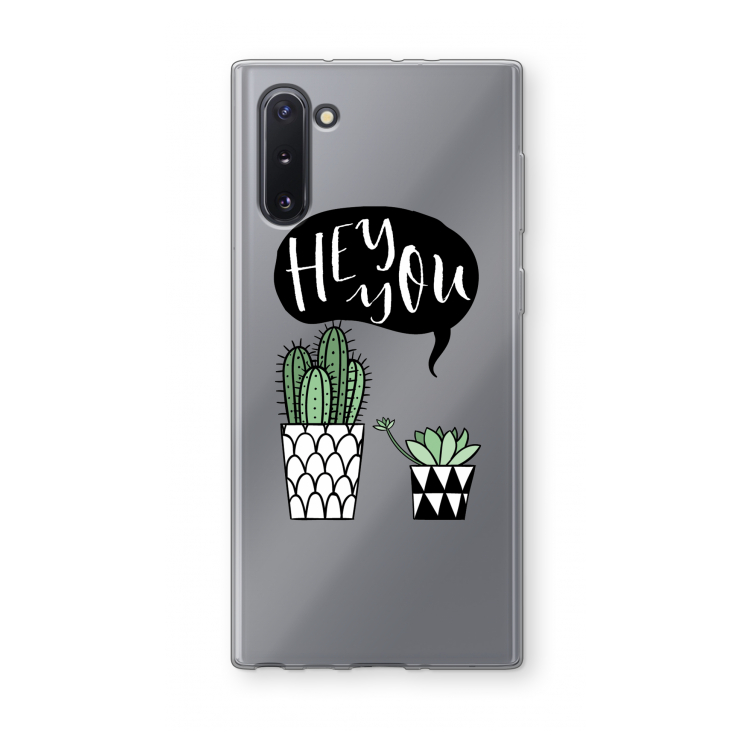 Hey you cactus: Samsung Galaxy Note 10 Transparant Hoesje
