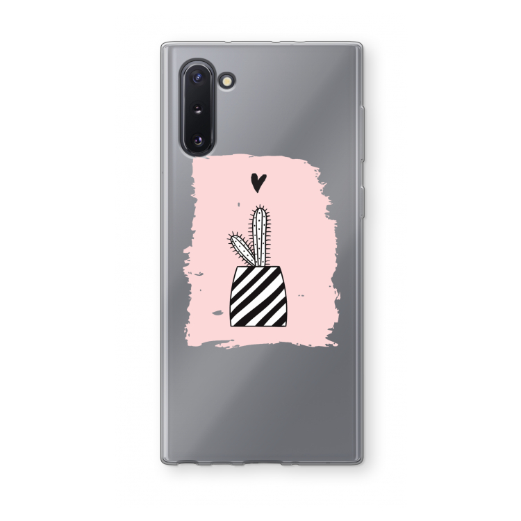 Zwart-wit cactus: Samsung Galaxy Note 10 Transparant Hoesje