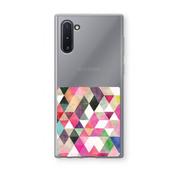 Gekleurde driehoekjes: Samsung Galaxy Note 10 Transparant Hoesje