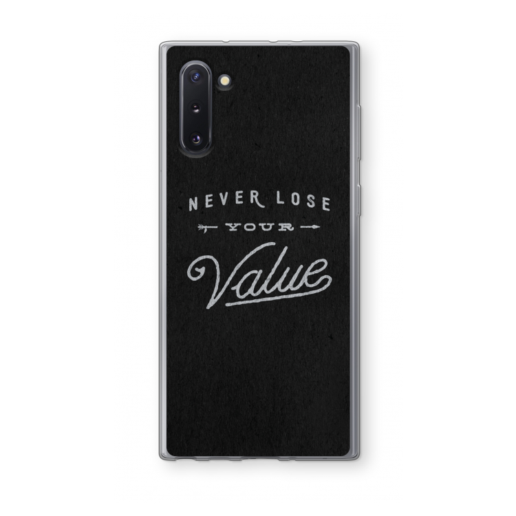 Never lose your value: Samsung Galaxy Note 10 Transparant Hoesje