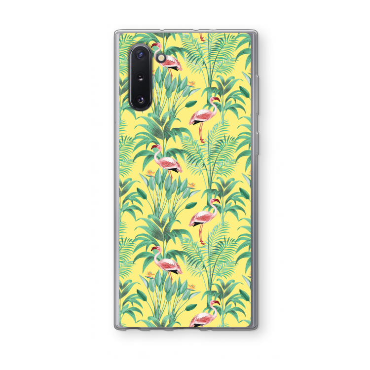 Flamingo party: Samsung Galaxy Note 10 Transparant Hoesje