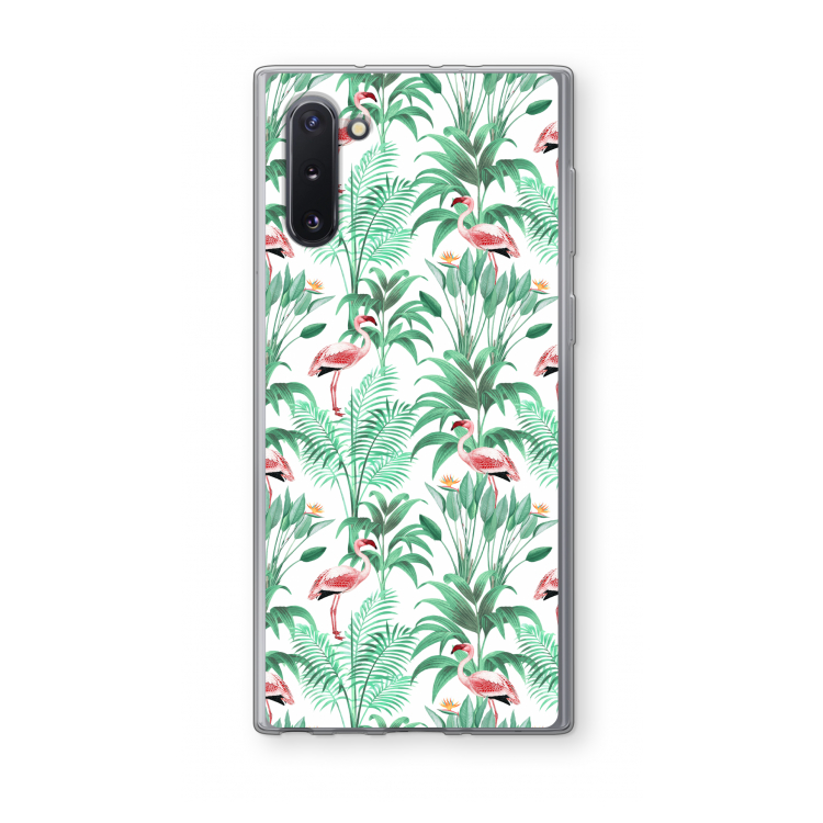 Flamingo bladeren: Samsung Galaxy Note 10 Transparant Hoesje