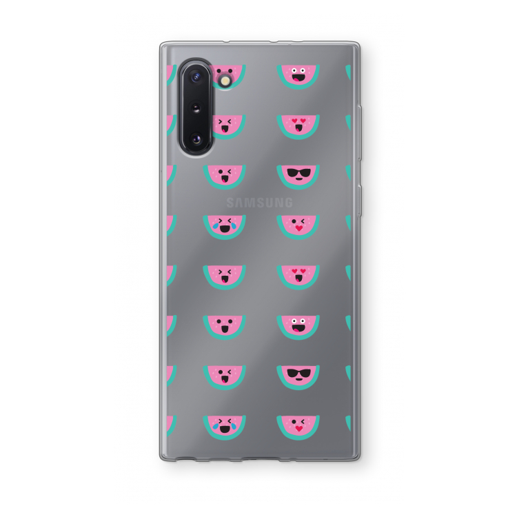 Smiley watermeloenprint: Samsung Galaxy Note 10 Transparant Hoesje