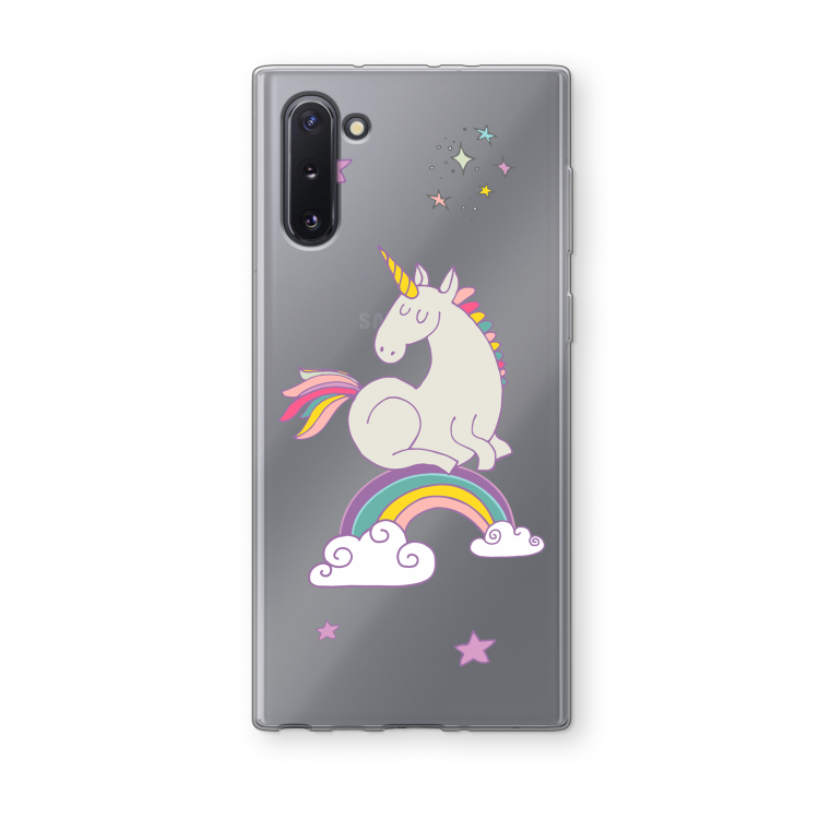 Regenboog eenhoorn: Samsung Galaxy Note 10 Transparant Hoesje