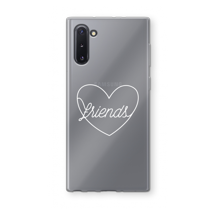 Friends heart pastel: Samsung Galaxy Note 10 Transparant Hoesje