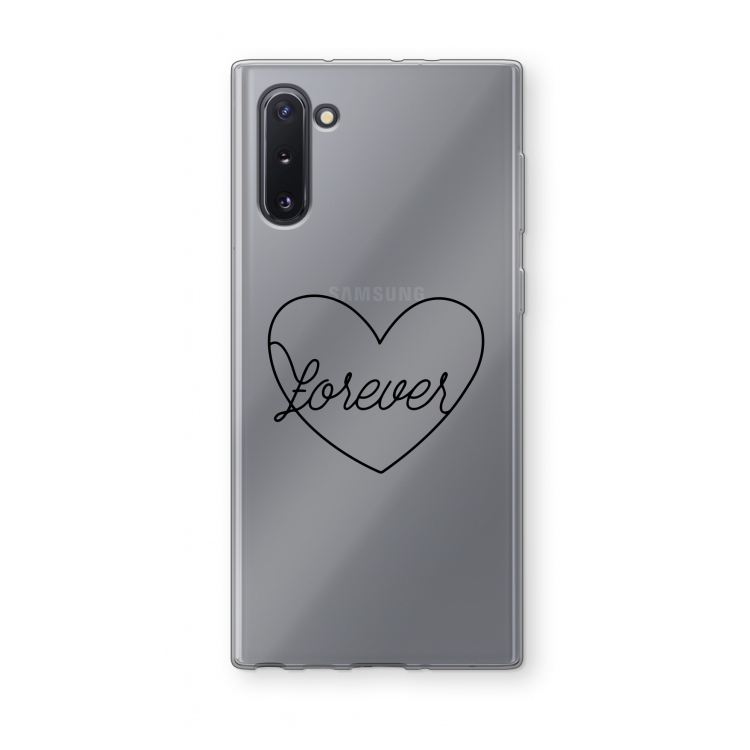 Forever heart black: Samsung Galaxy Note 10 Transparant Hoesje