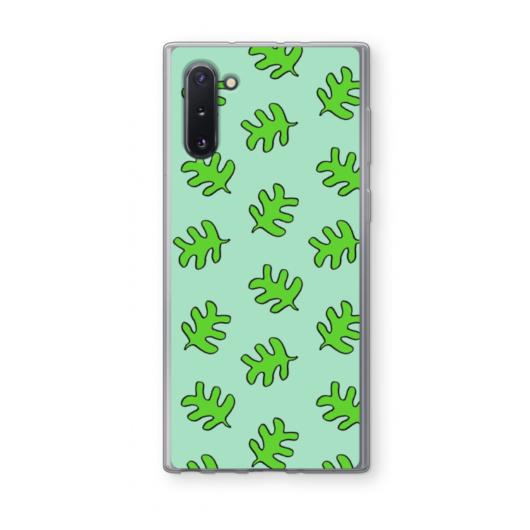 Groene blaadjes: Samsung Galaxy Note 10 Transparant Hoesje