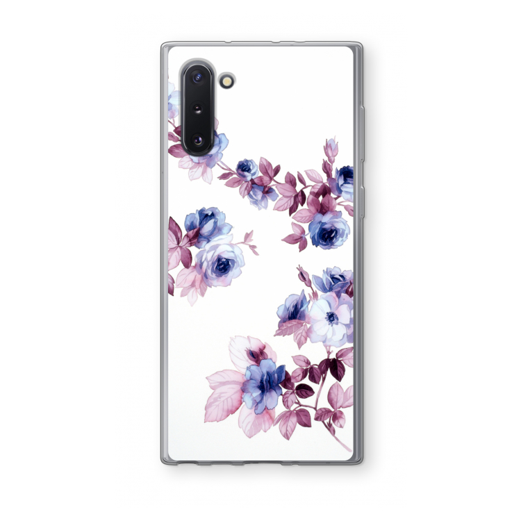 Waterverf bloemen: Samsung Galaxy Note 10 Transparant Hoesje