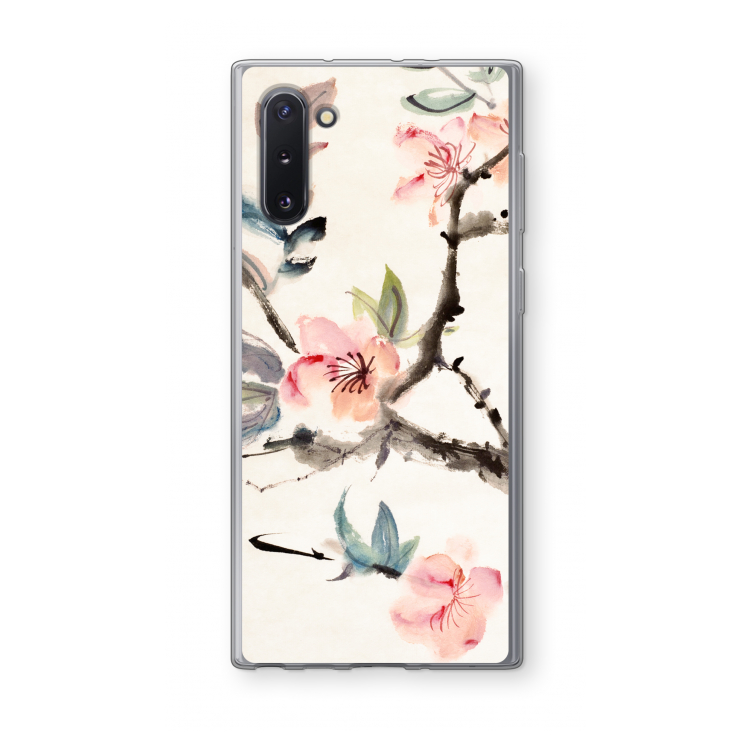Japanse bloemen: Samsung Galaxy Note 10 Transparant Hoesje