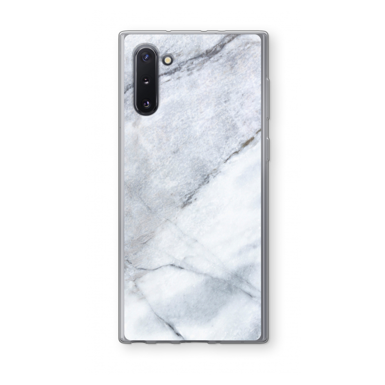 Witte marmer: Samsung Galaxy Note 10 Transparant Hoesje