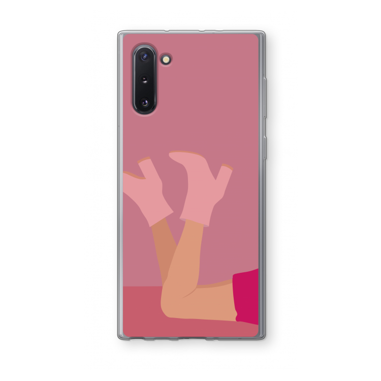 Pink boots: Samsung Galaxy Note 10 Transparant Hoesje