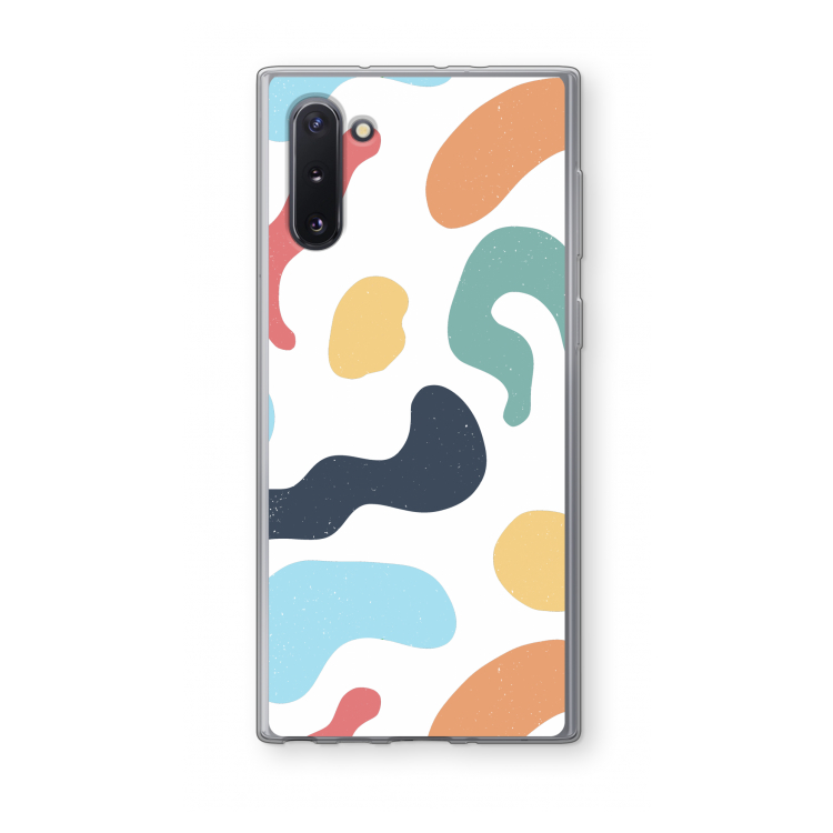 Memphis Shapes Blue: Samsung Galaxy Note 10 Transparant Hoesje