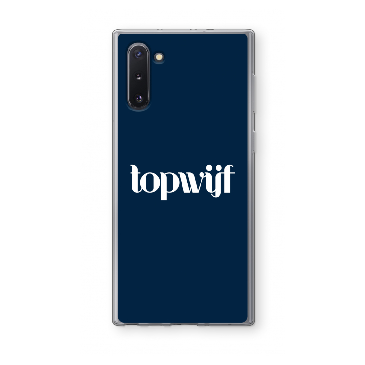 Topwijf Navy: Samsung Galaxy Note 10 Transparant Hoesje