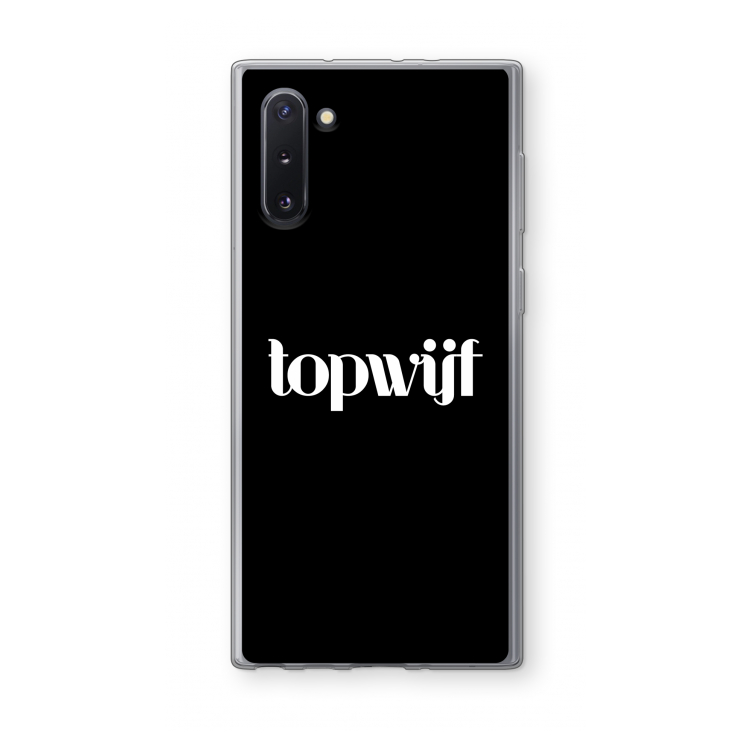 Topwijf Zwart: Samsung Galaxy Note 10 Transparant Hoesje