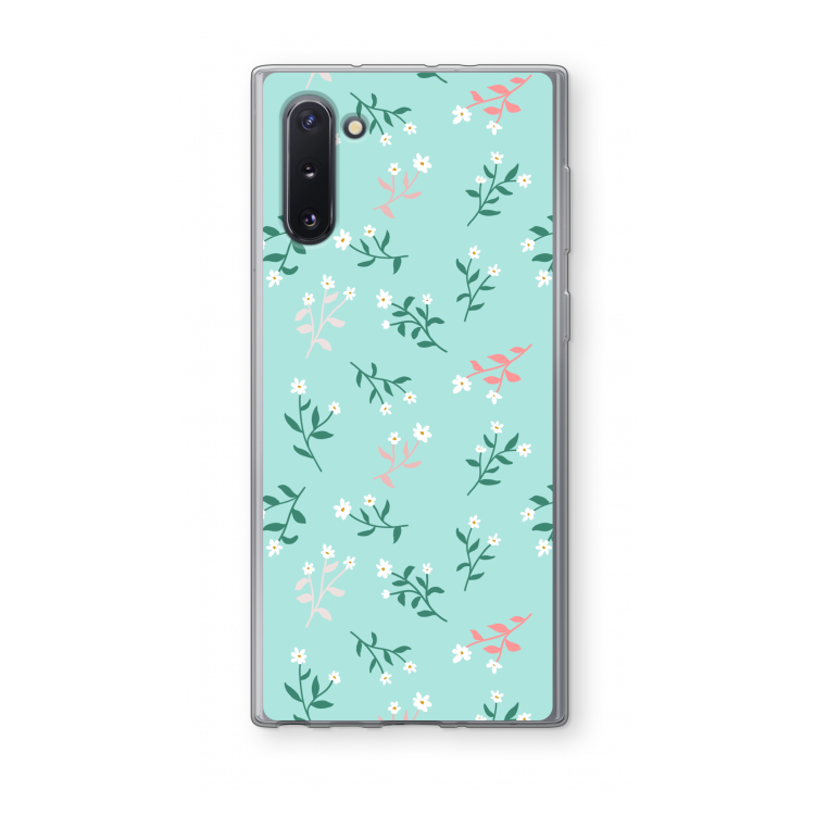 Small white flowers: Samsung Galaxy Note 10 Transparant Hoesje