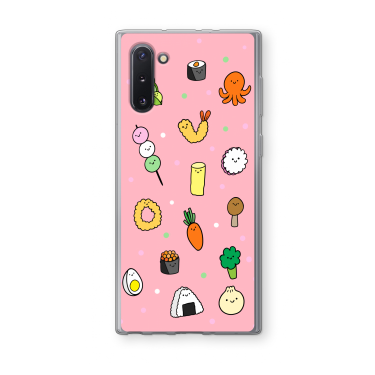 Happy bento friends: Samsung Galaxy Note 10 Transparant Hoesje