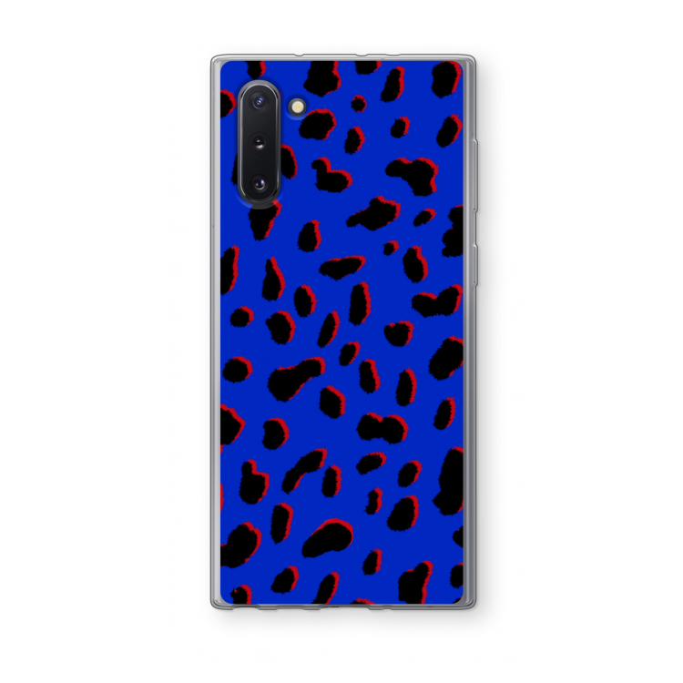 Blue Leopard: Samsung Galaxy Note 10 Transparant Hoesje