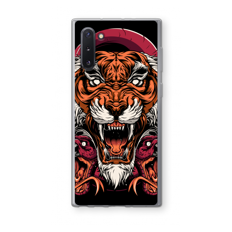 Tiger and Rattlesnakes: Samsung Galaxy Note 10 Transparant Hoesje