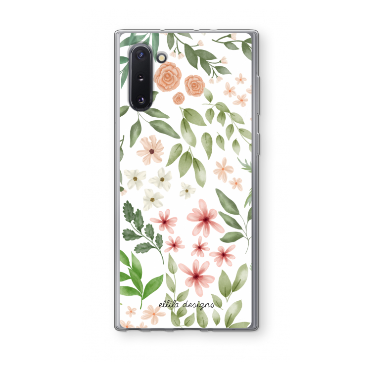 Botanical sweet flower heaven: Samsung Galaxy Note 10 Transparant Hoesje