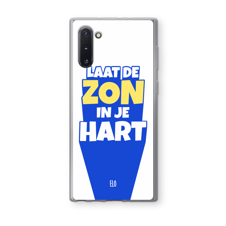 Laat de zon in je hart: Samsung Galaxy Note 10 Transparant Hoesje