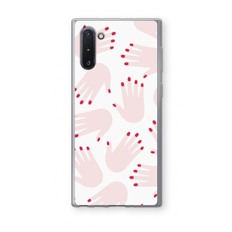 Hands pink: Samsung Galaxy Note 10 Transparant Hoesje
