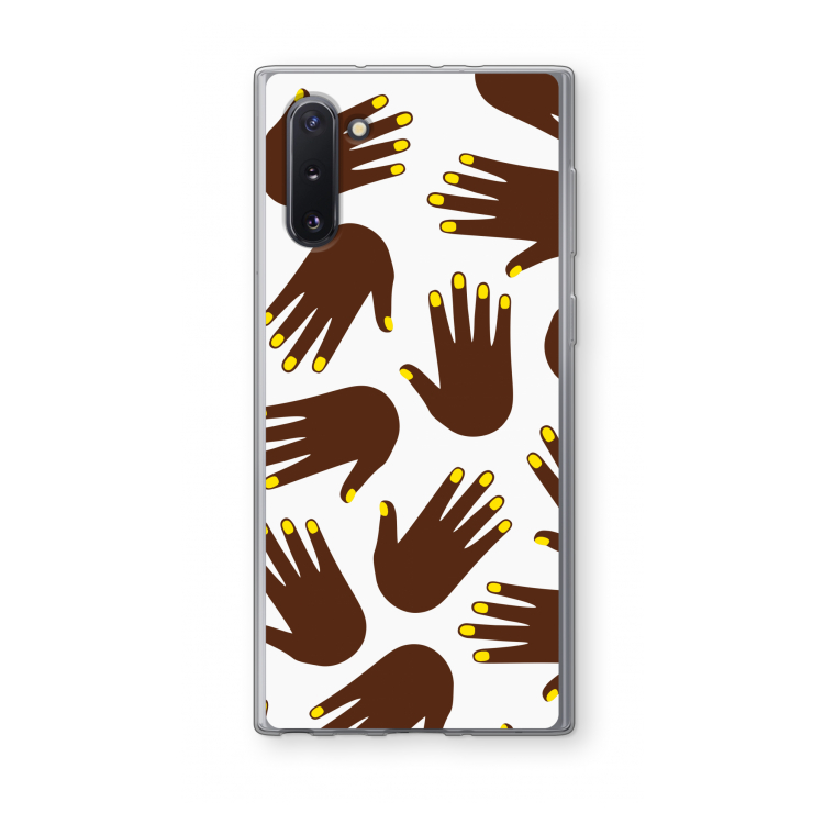 Hands dark: Samsung Galaxy Note 10 Transparant Hoesje