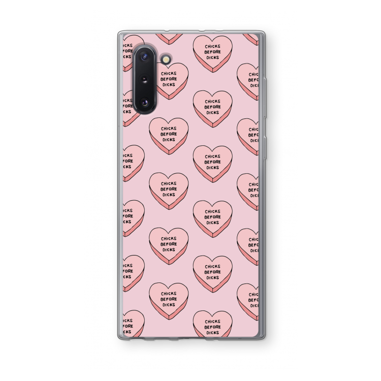 Chicks before dicks: Samsung Galaxy Note 10 Transparant Hoesje