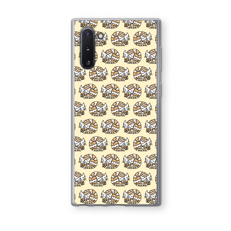 Slapende poes: Samsung Galaxy Note 10 Transparant Hoesje