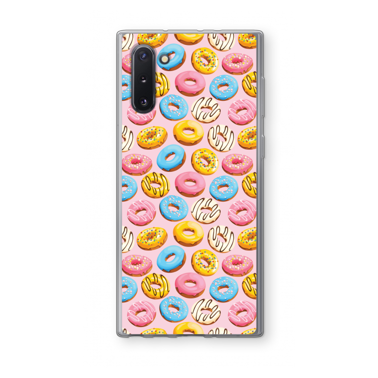 Pink donuts: Samsung Galaxy Note 10 Transparant Hoesje
