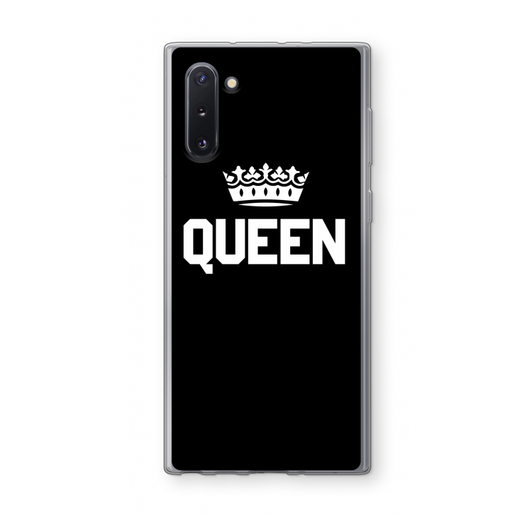 Queen zwart: Samsung Galaxy Note 10 Transparant Hoesje