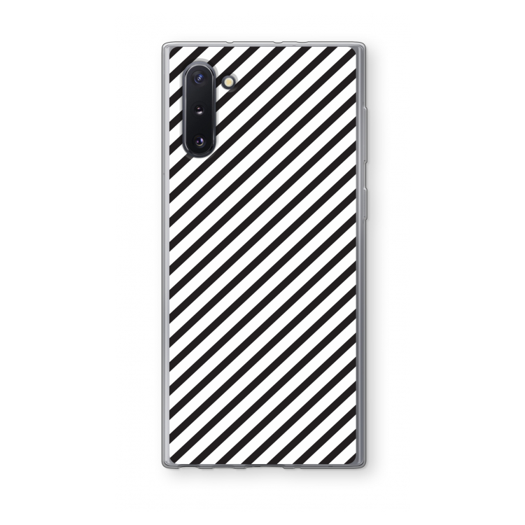 Strepen zwart-wit: Samsung Galaxy Note 10 Transparant Hoesje